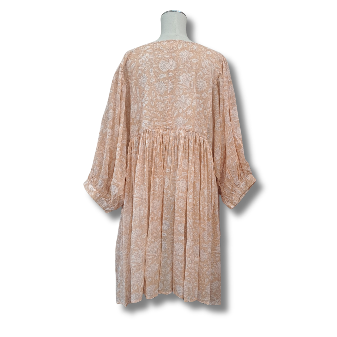 Daughters Of India - Kyra Mini Dress Apricot - Size 2XL - Back
