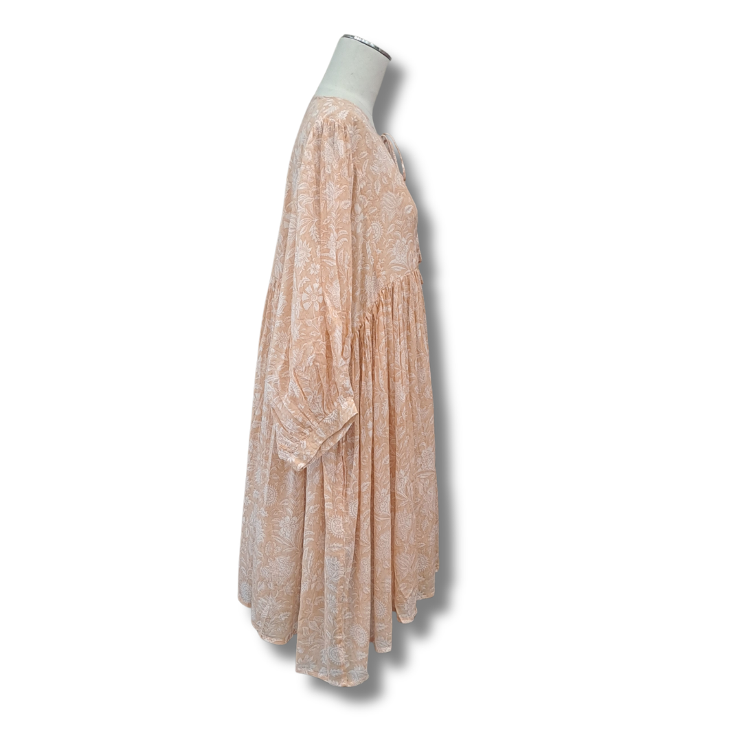 Daughters Of India - Kyra Mini Dress Apricot - Size 2XL  -Side