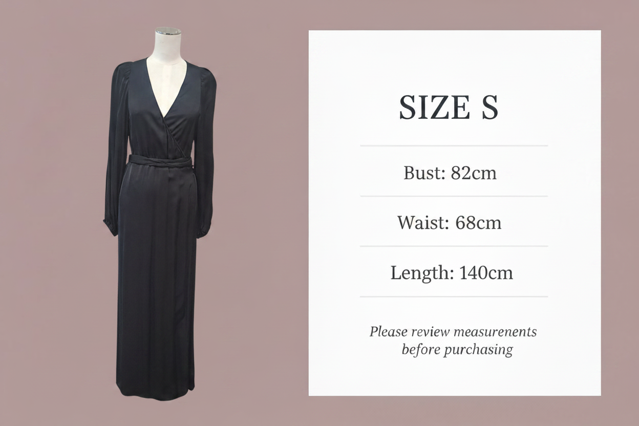 Decjuba - Ashleigh Wrap Dress - Size S - Size Chart