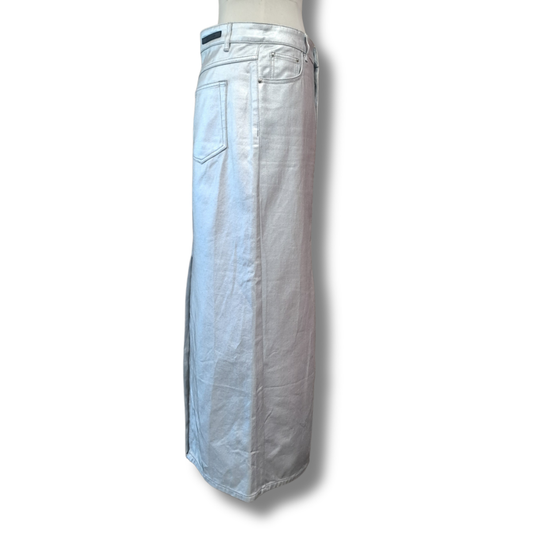 Decjuba - Daphne Metallic Denim Skirt - Size 10 - Side