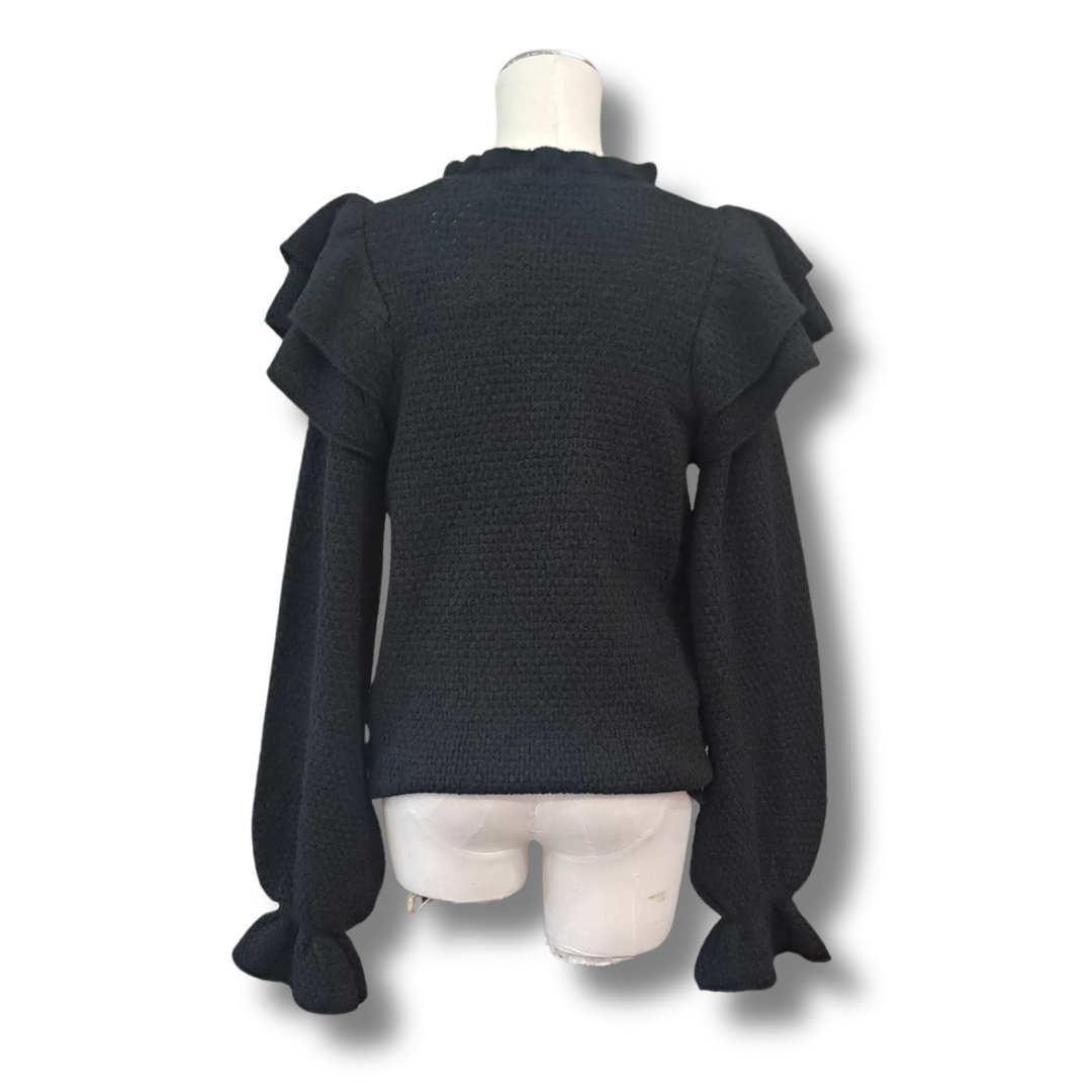 Decjuba - Frill Knit Top - Size M - Back