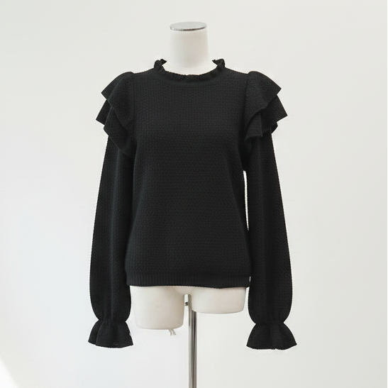 Decjuba - Frill Knit Top - Size M - Front