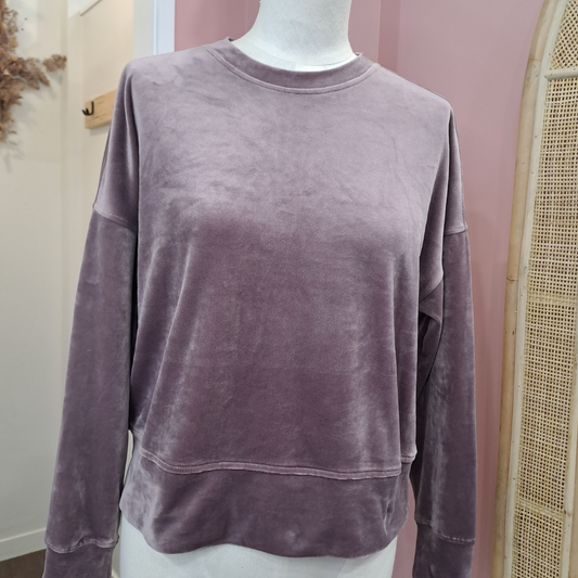 Decjuba - Mauve Velour Crop Top - Size S