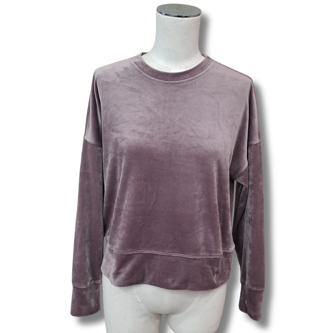 Decjuba - Mauve Velour Crop Top - Size S - Front