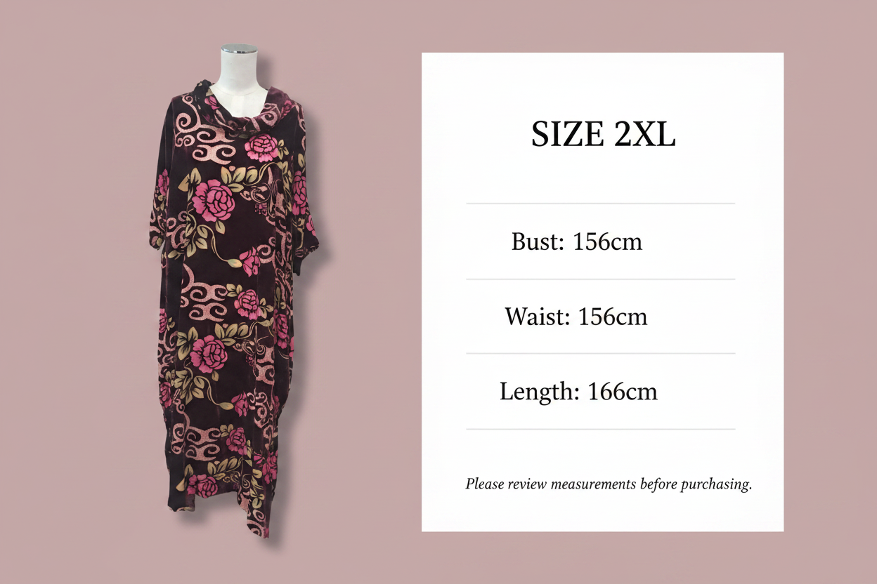 Deeanne Hobbs - Burnout Velvet Dress - Size 2XL - Size Charts
