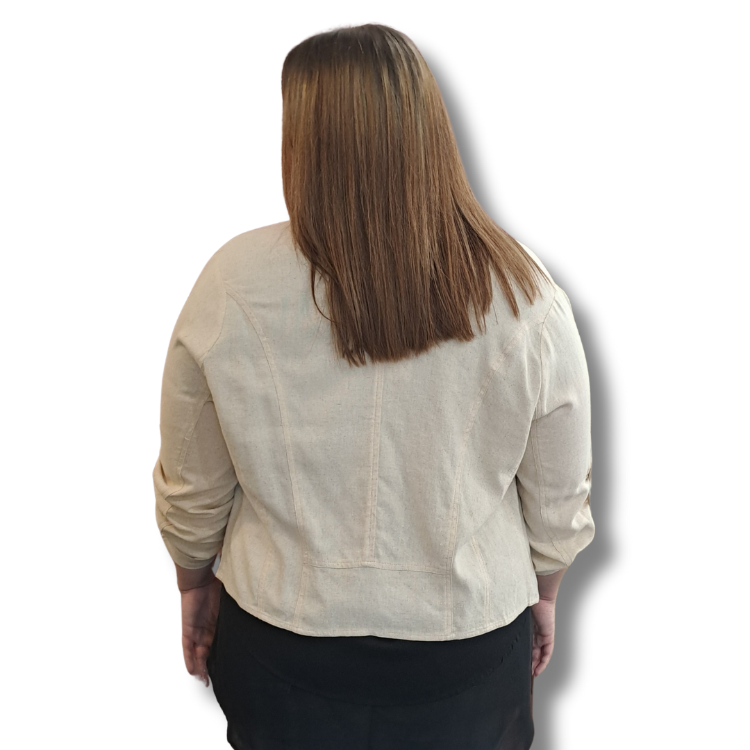 Democracy - Nadia Linen Jacket - Size 20 - Back View
