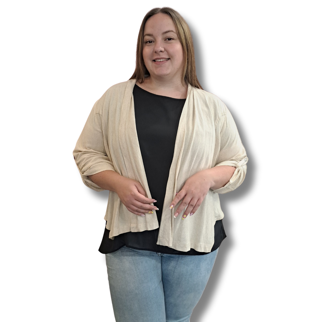 Democracy - Nadia Linen Jacket - Size 20 - Front View