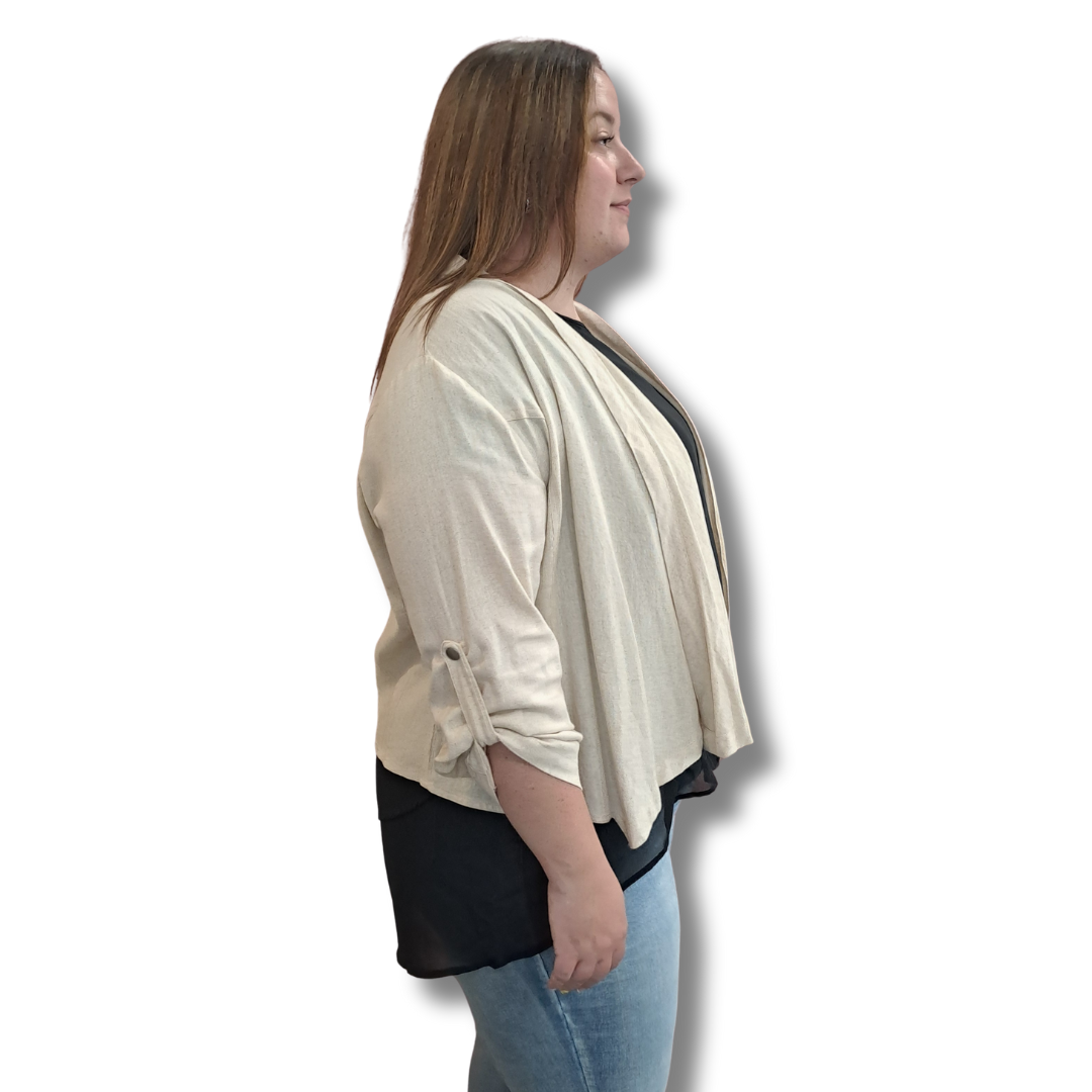 Democracy - Nadia Linen Jacket - Size 20 - Side View