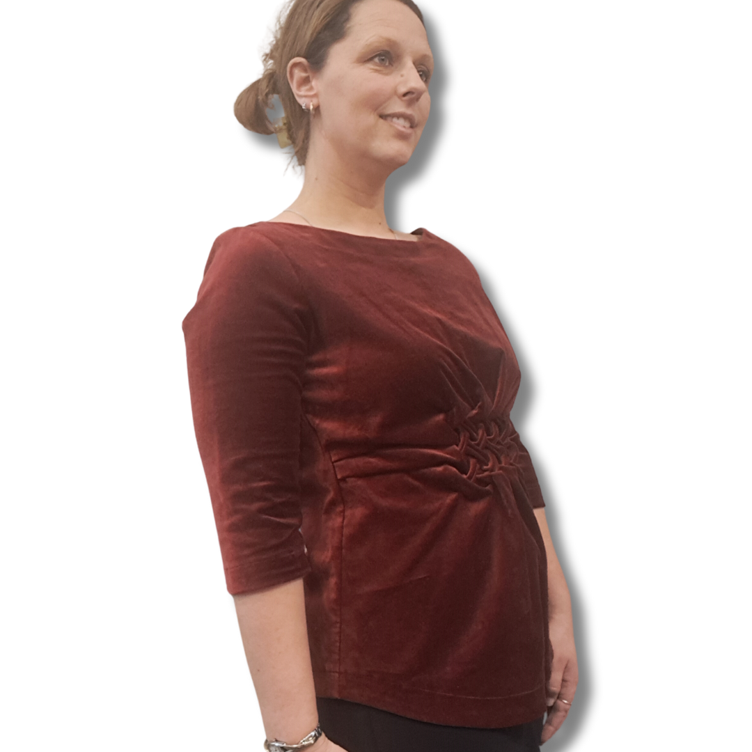 Deryn Schmidt - Red Velvet Top - Side View
