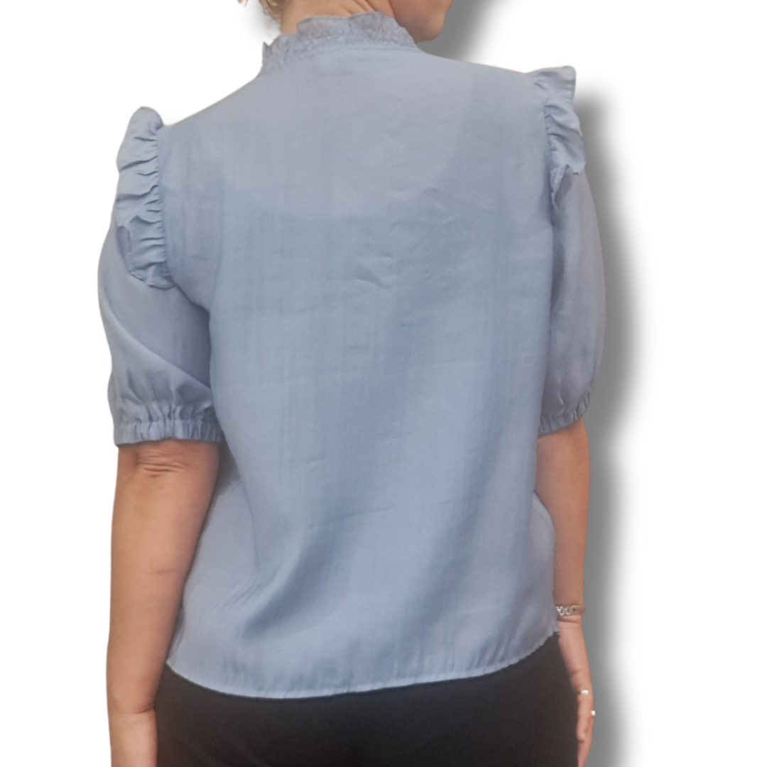 Drama The Label - Powder Blue Top - Back View