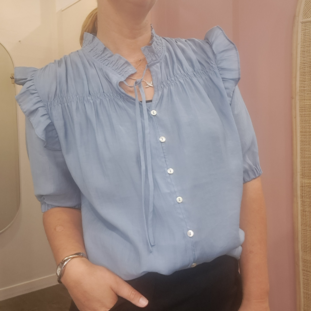 Drama The Label - Powder Blue Top - Size 12