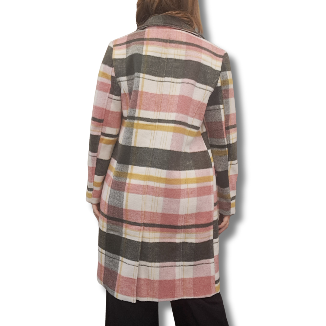 Elm - Blanche Check Coat - Size M - Back
