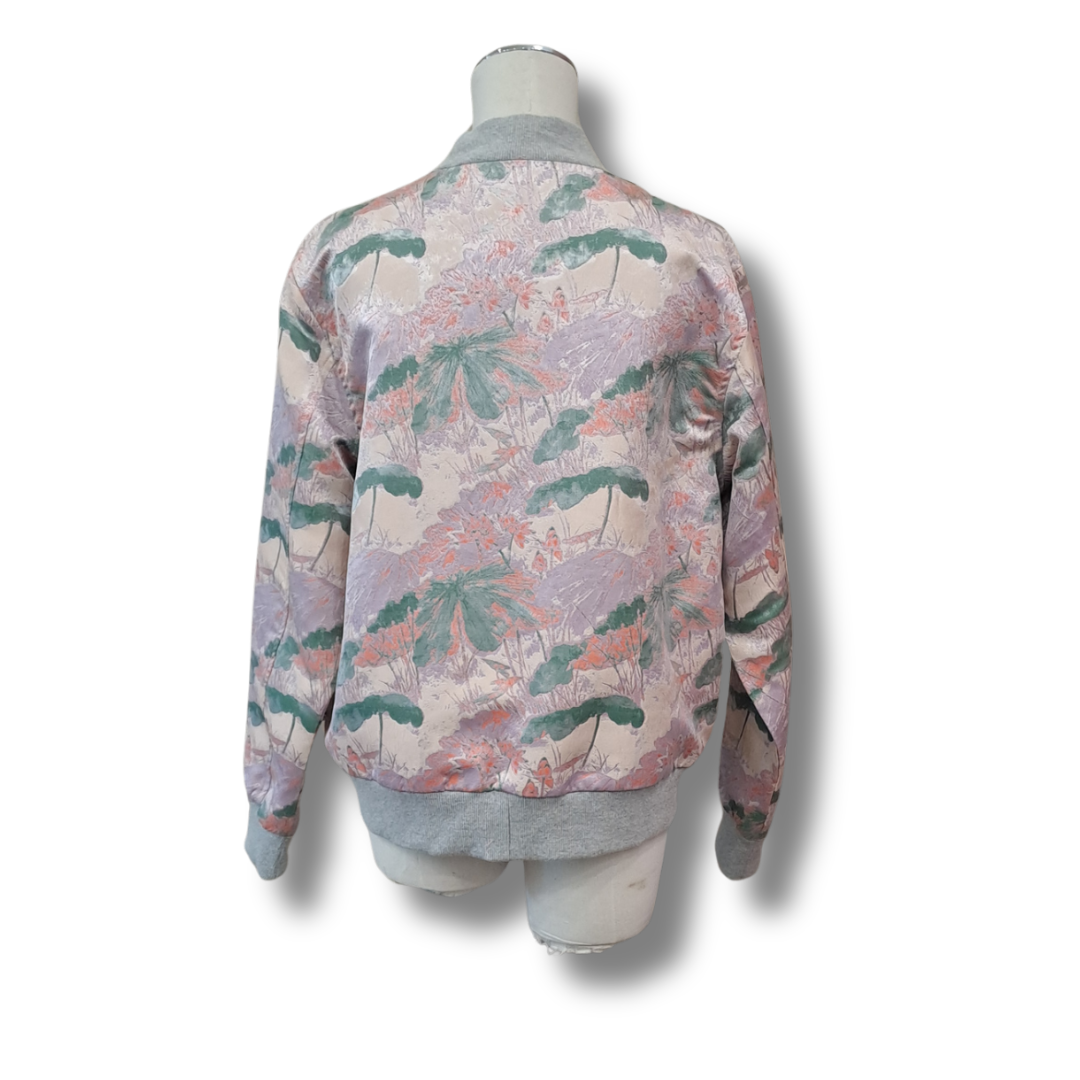 Federation - Floral Palm Bomber Jacket - Size L - Back