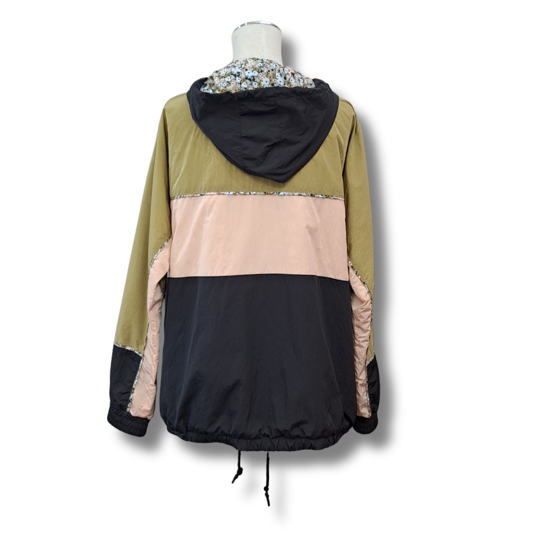 Foxwood - Olive/Pink Wind Jacket - Back View