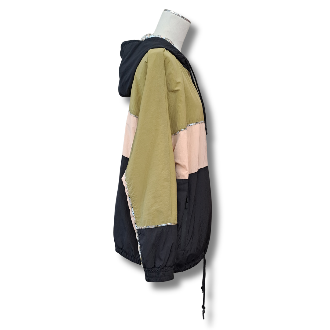 Foxwood - Olive/Pink Wind Jacket - Side View