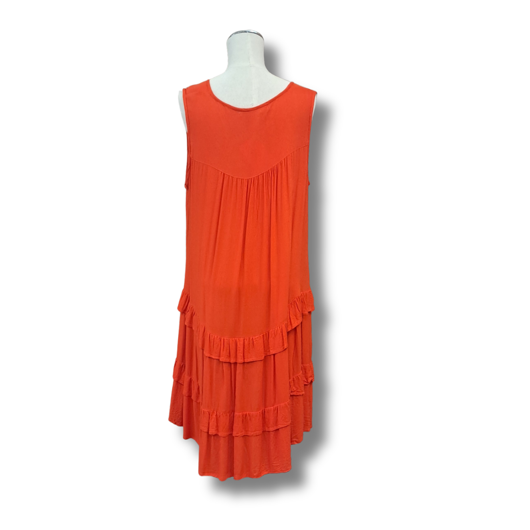 Foxwood - Tangelo Frilled Midi Dress - Size 14 - Back