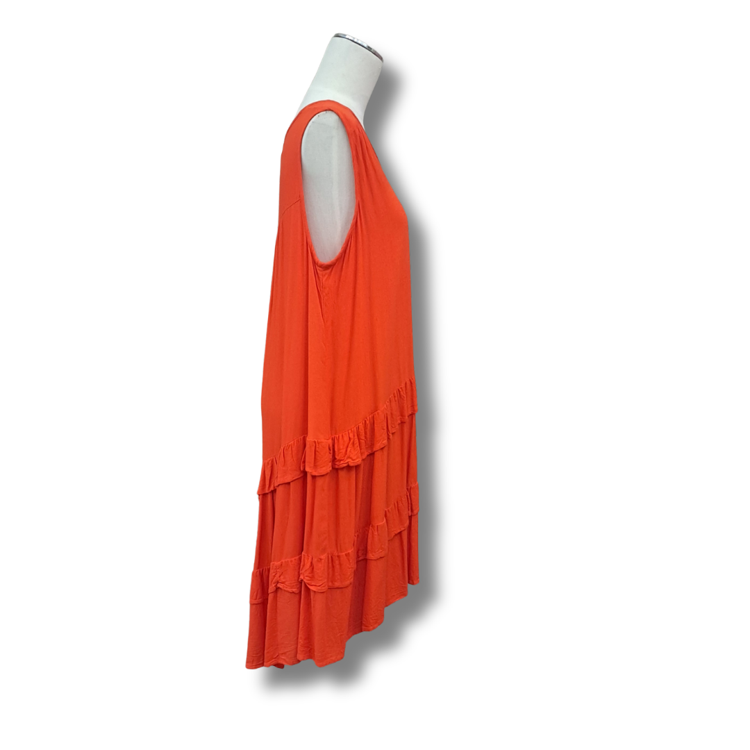 Foxwood - Tangelo Frilled Midi Dress - Size 14 - Side