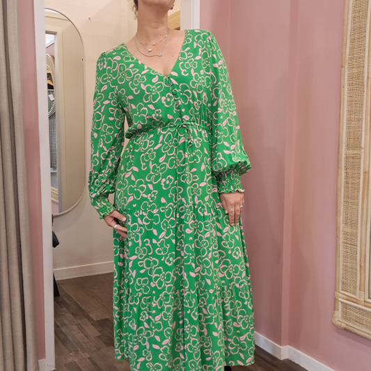 Frankie and Co - Floral Green Maxi Dress - Size 14