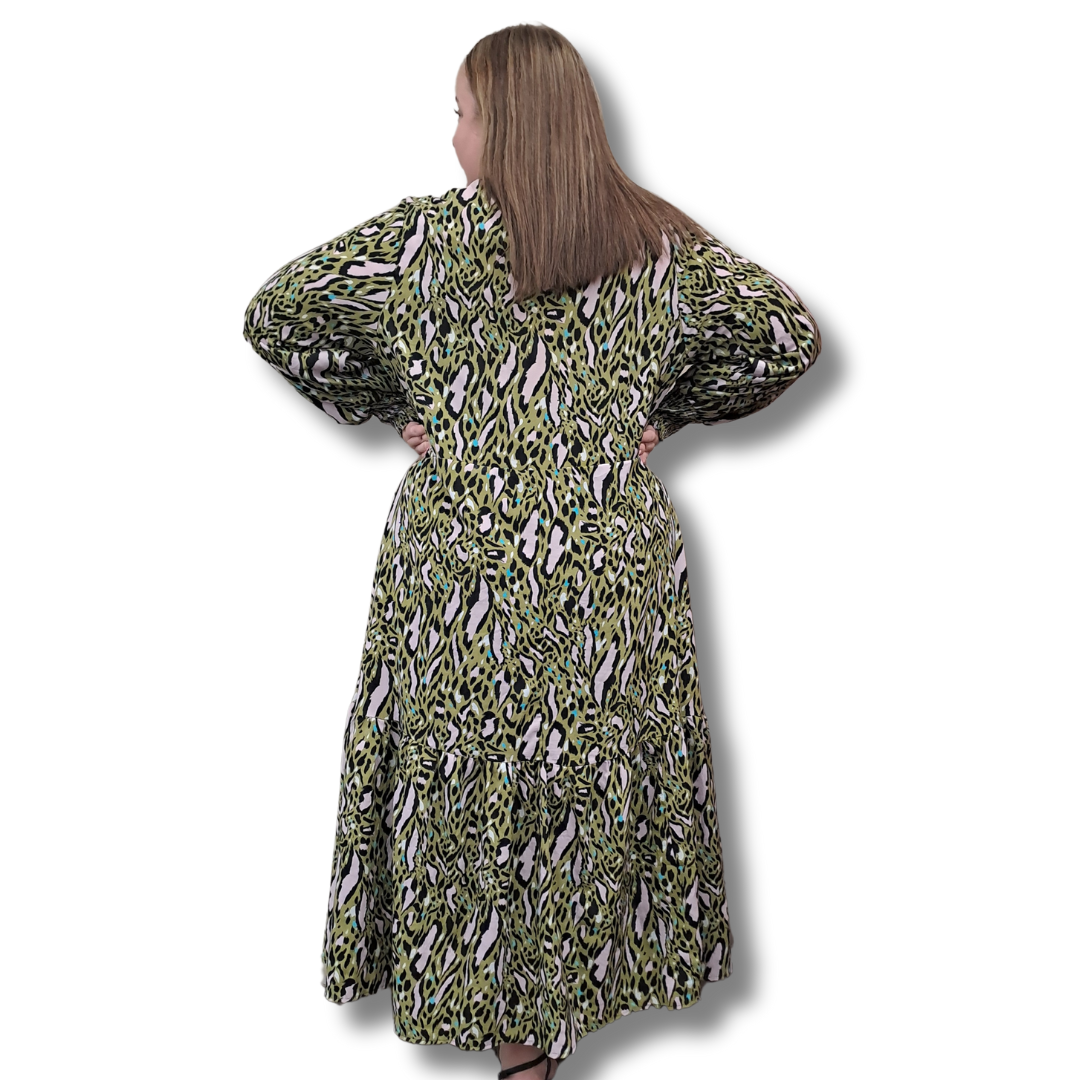 Friday Flamingo - Leopard Maxi Dress - Back View