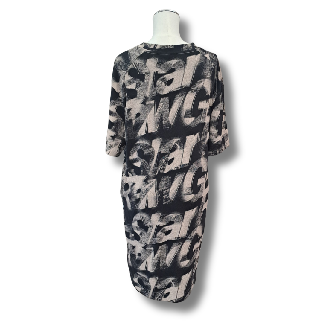 G Star Raw - Sprayed Letters Loose Dress - Size XS - Back