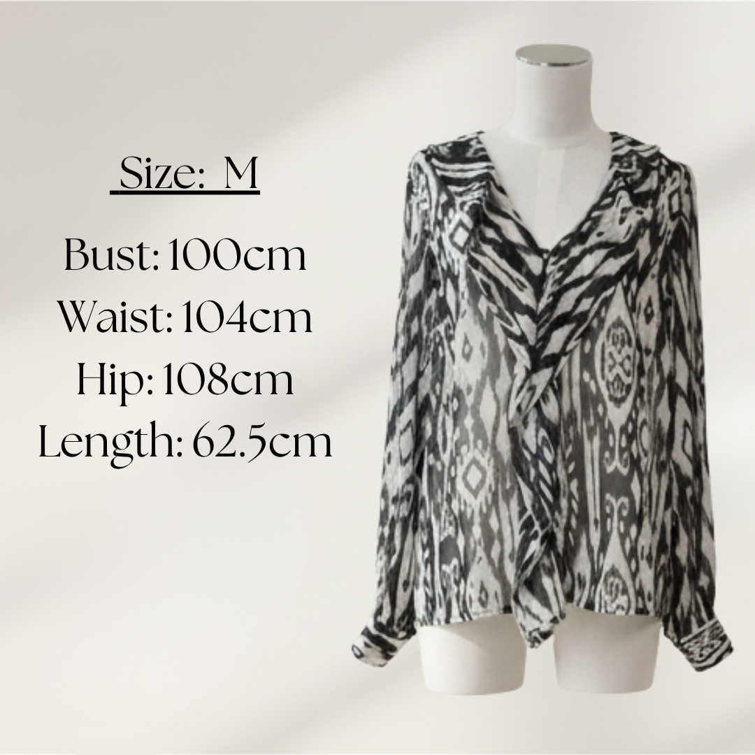 Garcia - Zebra Shirt Blouse - Size M - Size Chart
