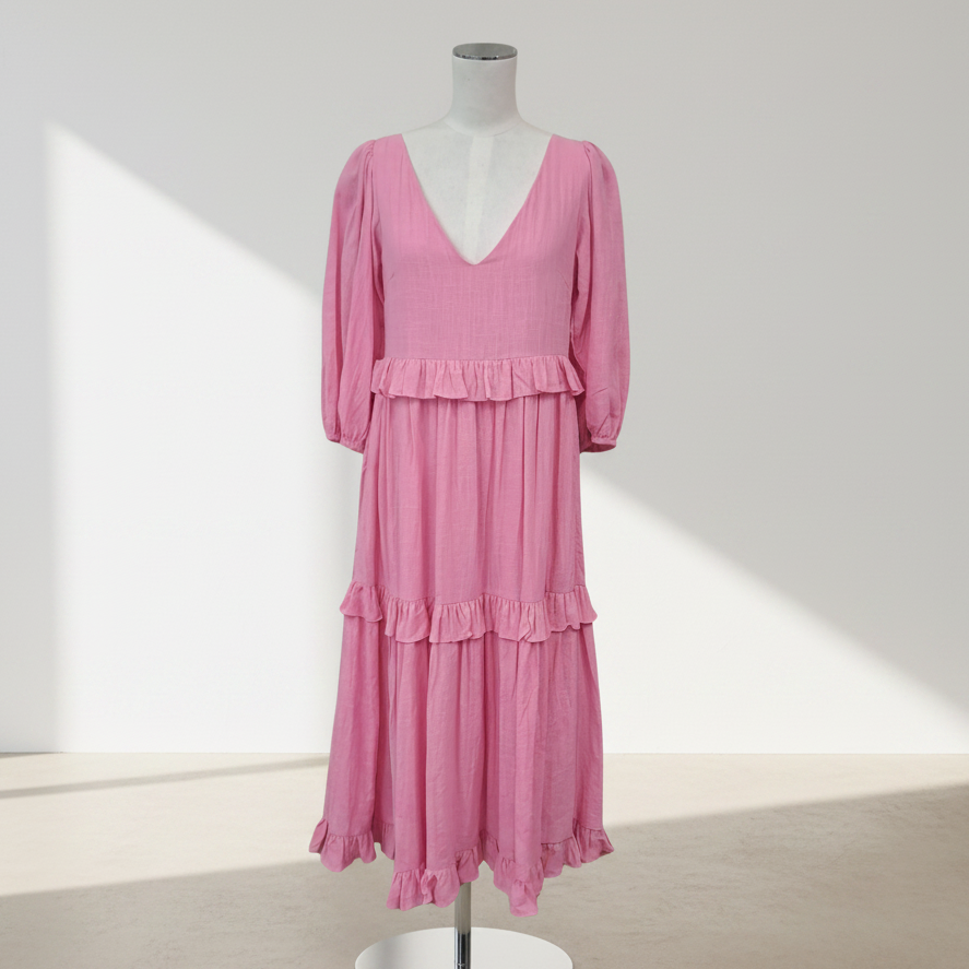 Girl & The Sun - Oceanside Midi Dress - Size XS - Front View