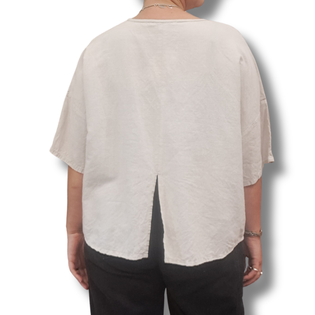 Harrie & Sam - Linen Top - One Size - Back