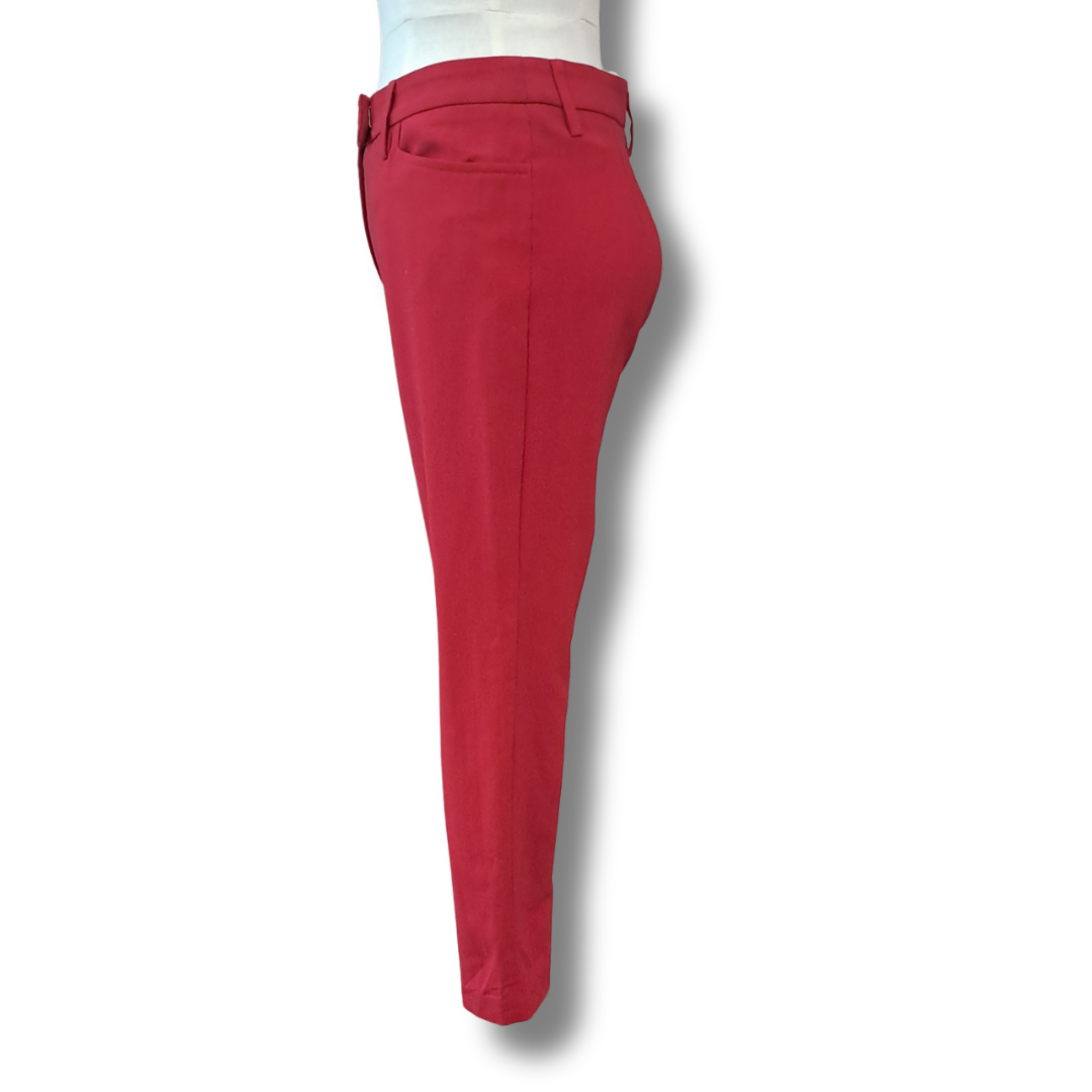 Helen Cherry - Red Wool Pant - Size 8 - Side