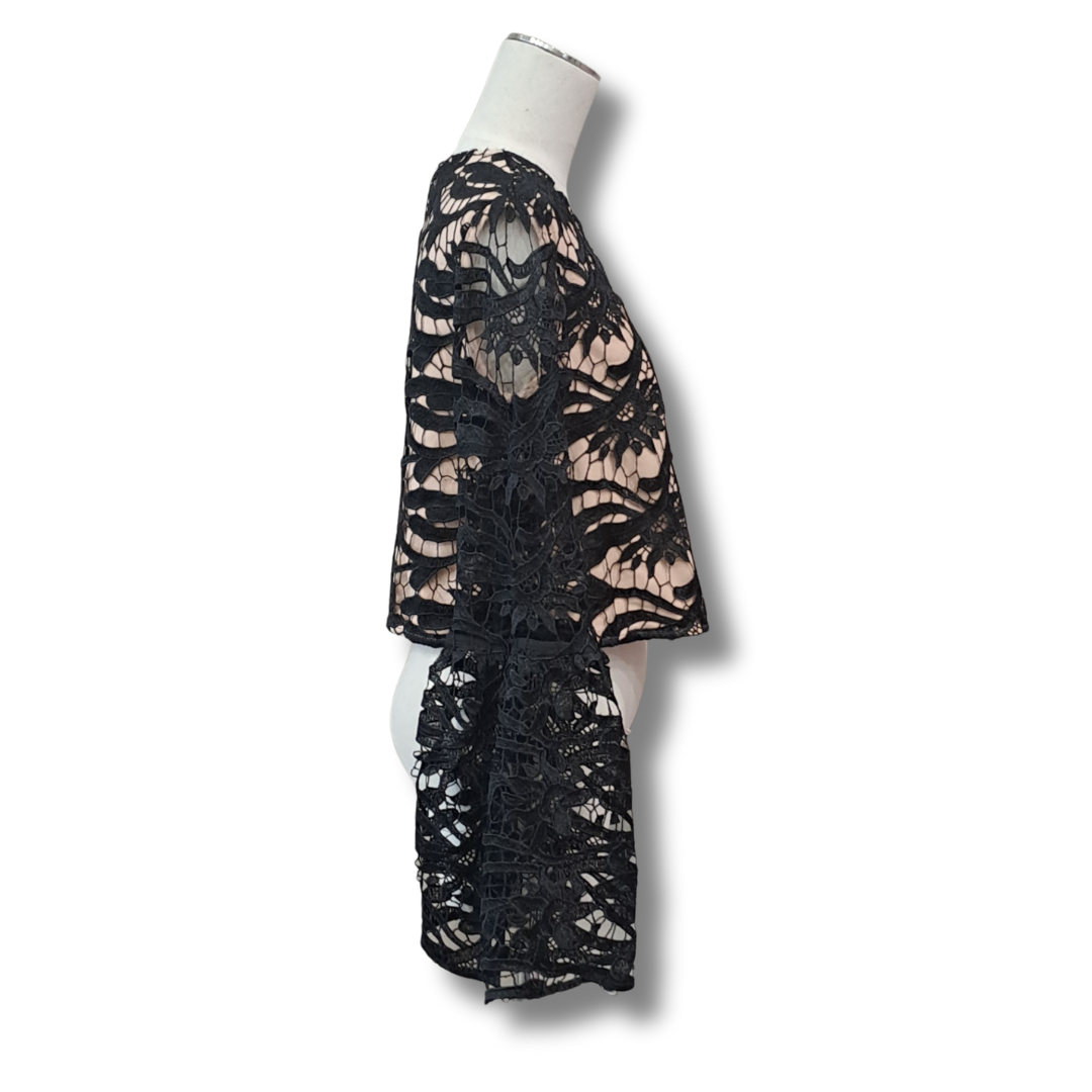 Isla - Black Lace Top - Side View