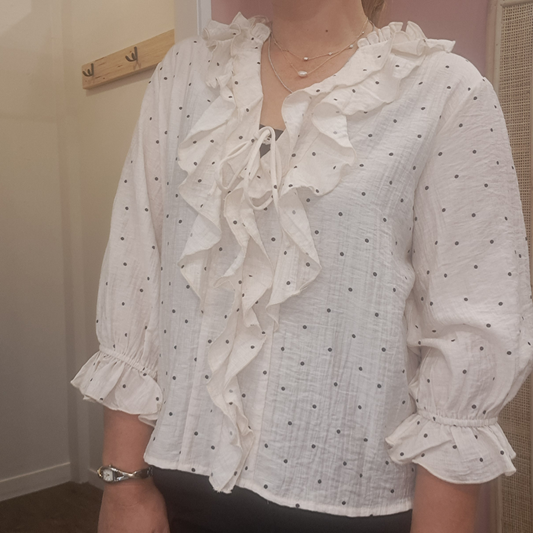 Ivy + Jack - Garnish Spot Frill Top - Size 12 - BNWT