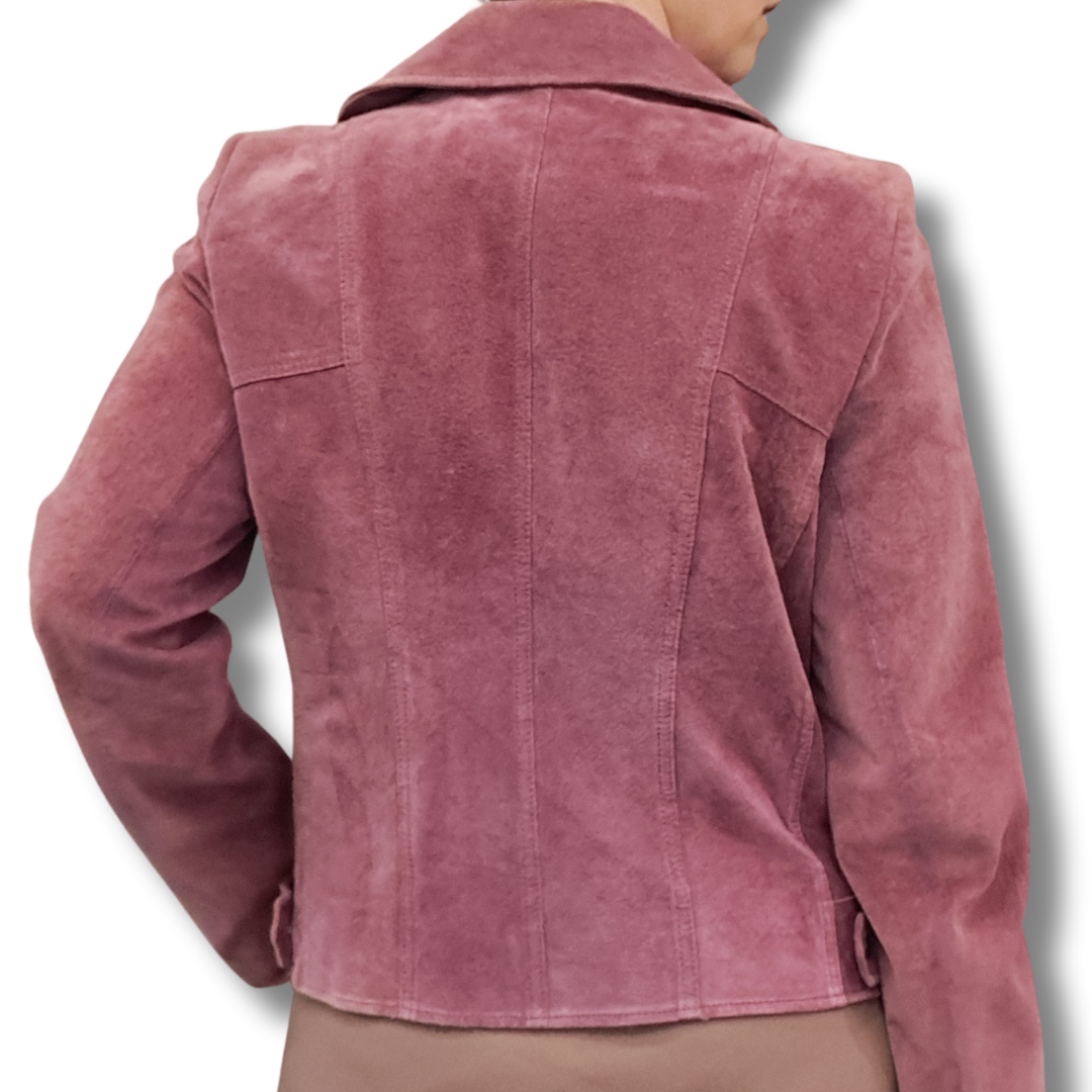Jane Daniels - Plum Suede & Silk Jacket - Back View