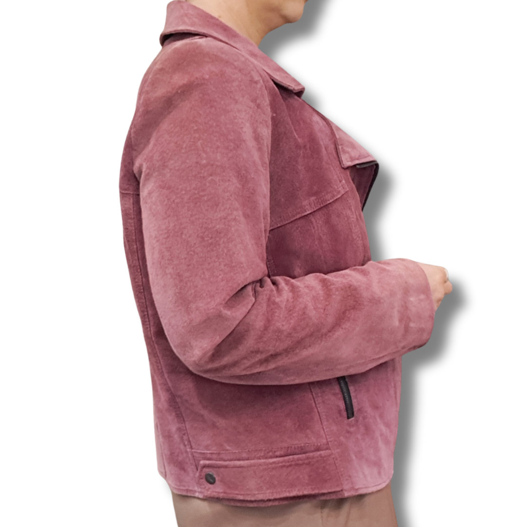 Jane Daniels - Plum Suede & Silk Jacket - Side View