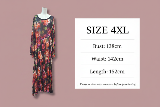 Jellicoe - Floral Maxi Dress - Size 4XL - Size Chart