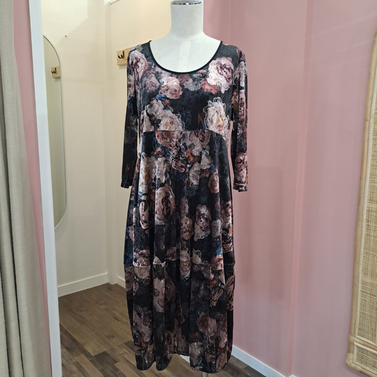 Jellicoe - Velvet Flower Garden Dress - Size M