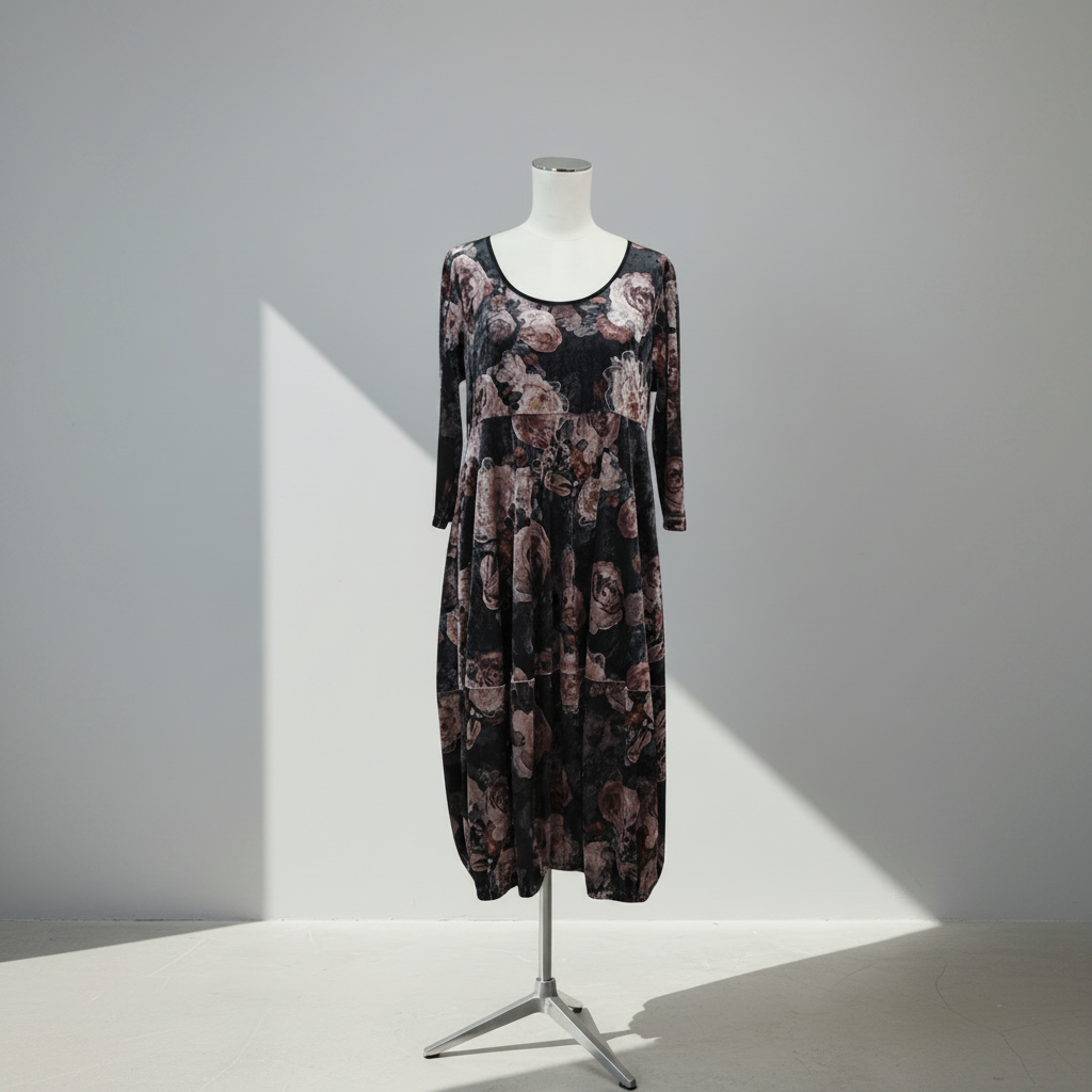 Jellicoe - Velvet Flower Garden Dress - Size M - Front