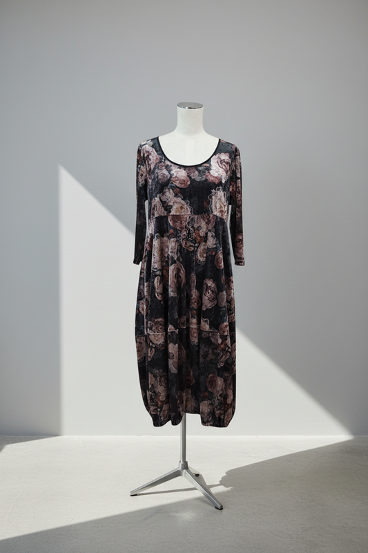 Jellicoe - Velvet Flower Garden Dress - Size M - Front