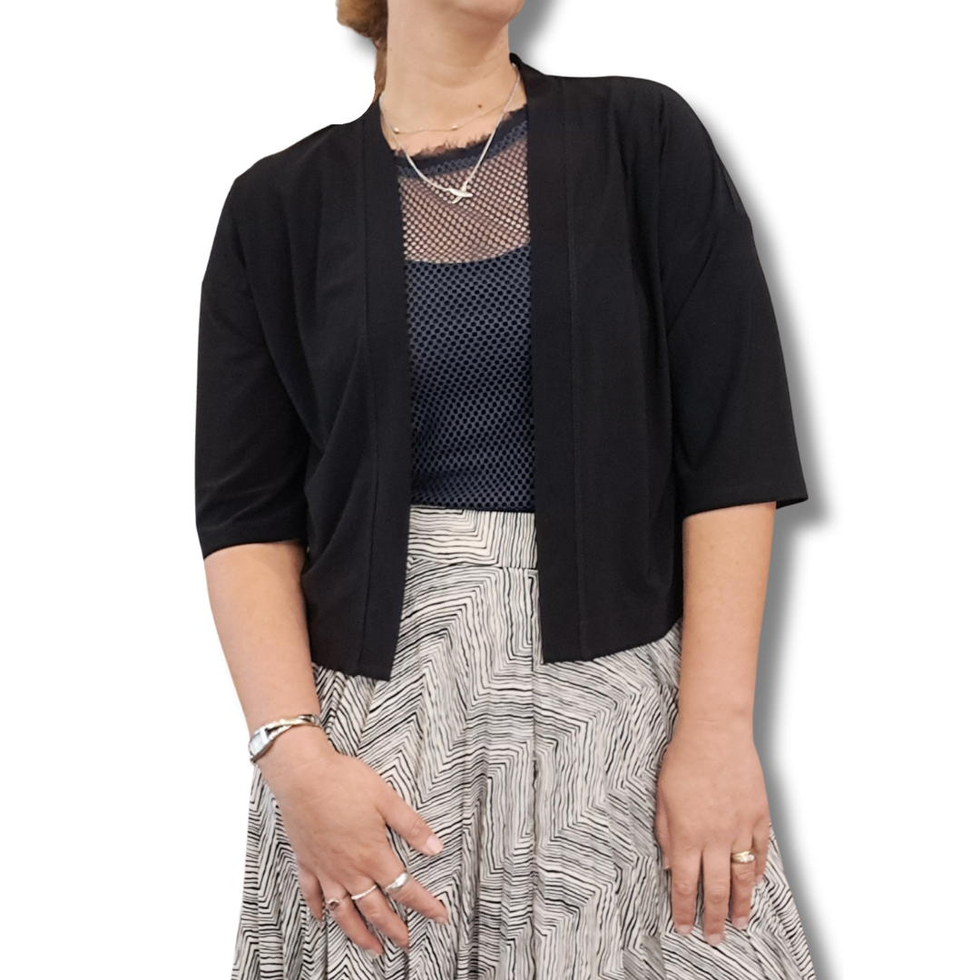 Joseph Ribkoff - Gathered Cropped Cover Up - Size 12 - Front