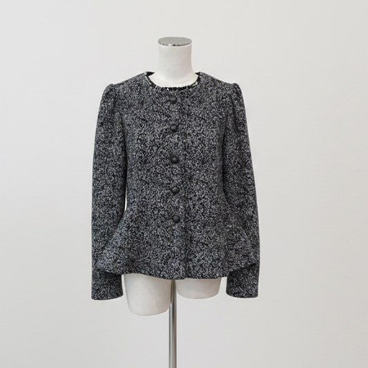 Joseph Ribkoff - Jacquard Peplum Jacket - Size 10 - Front