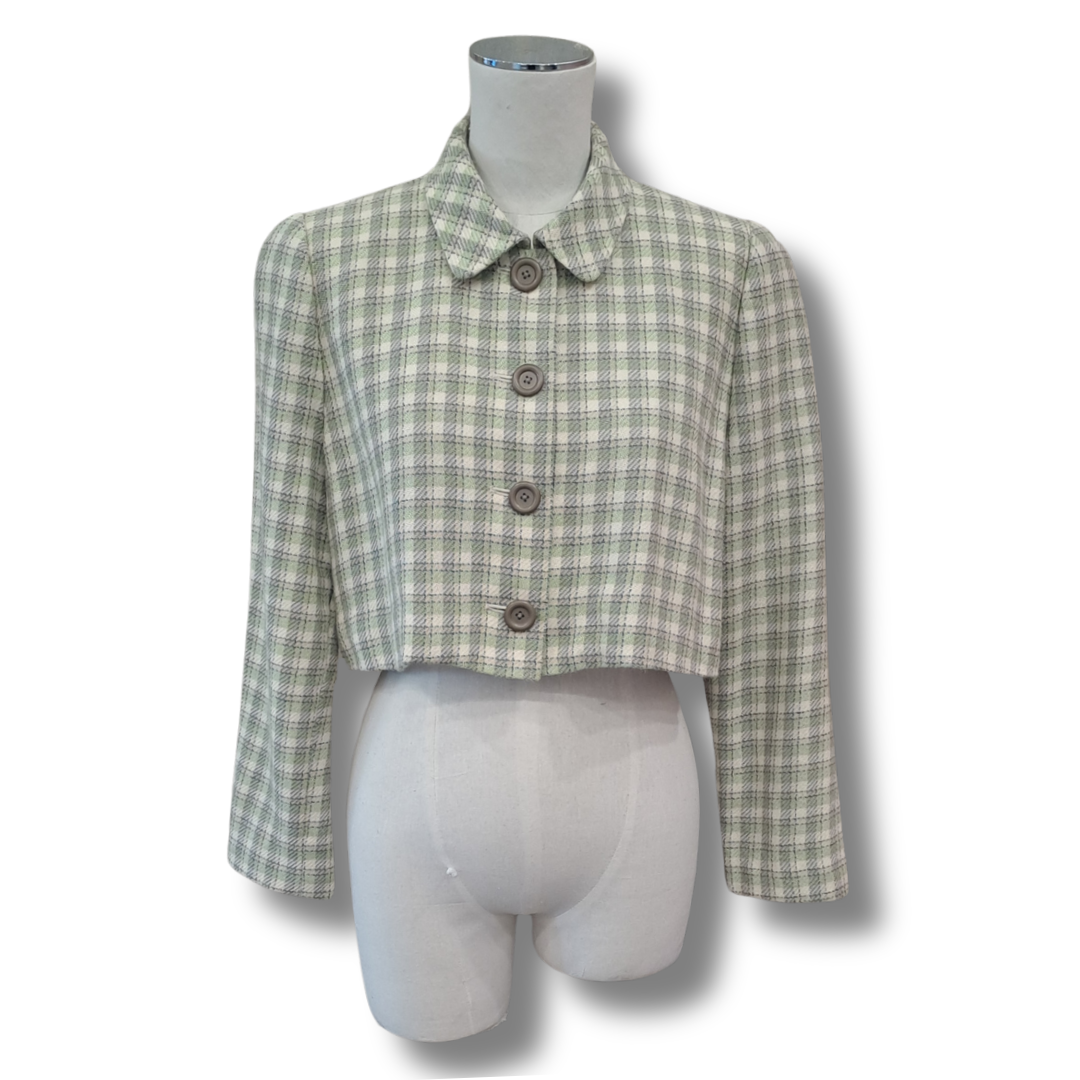 Jun Ashida - Crop Plaid Jacket - Size S - Front
