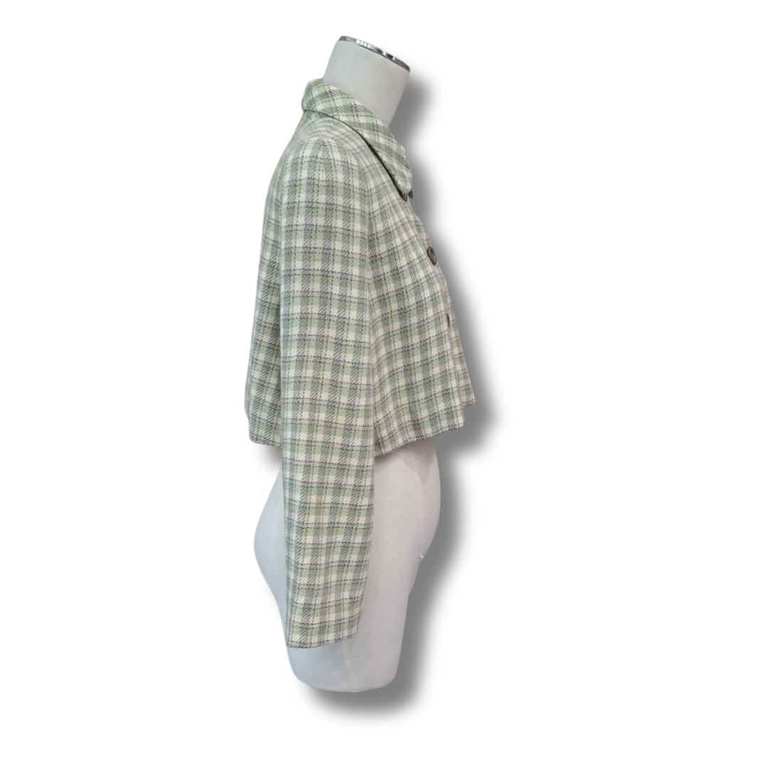 Jun Ashida - Crop Plaid Jacket - Size S - Side