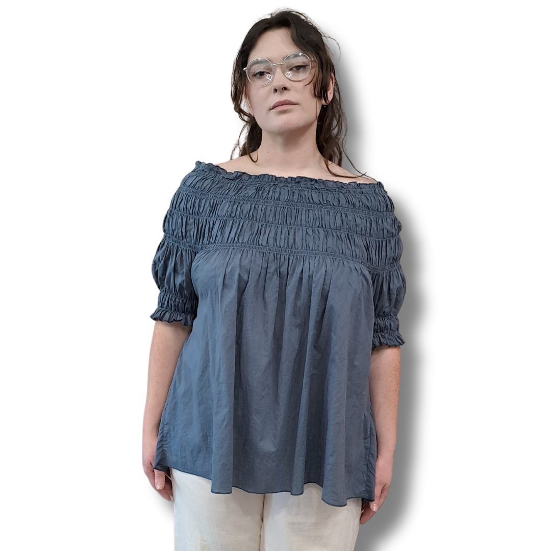 Karen Walker - Gaia Smocked Blouse - Front View