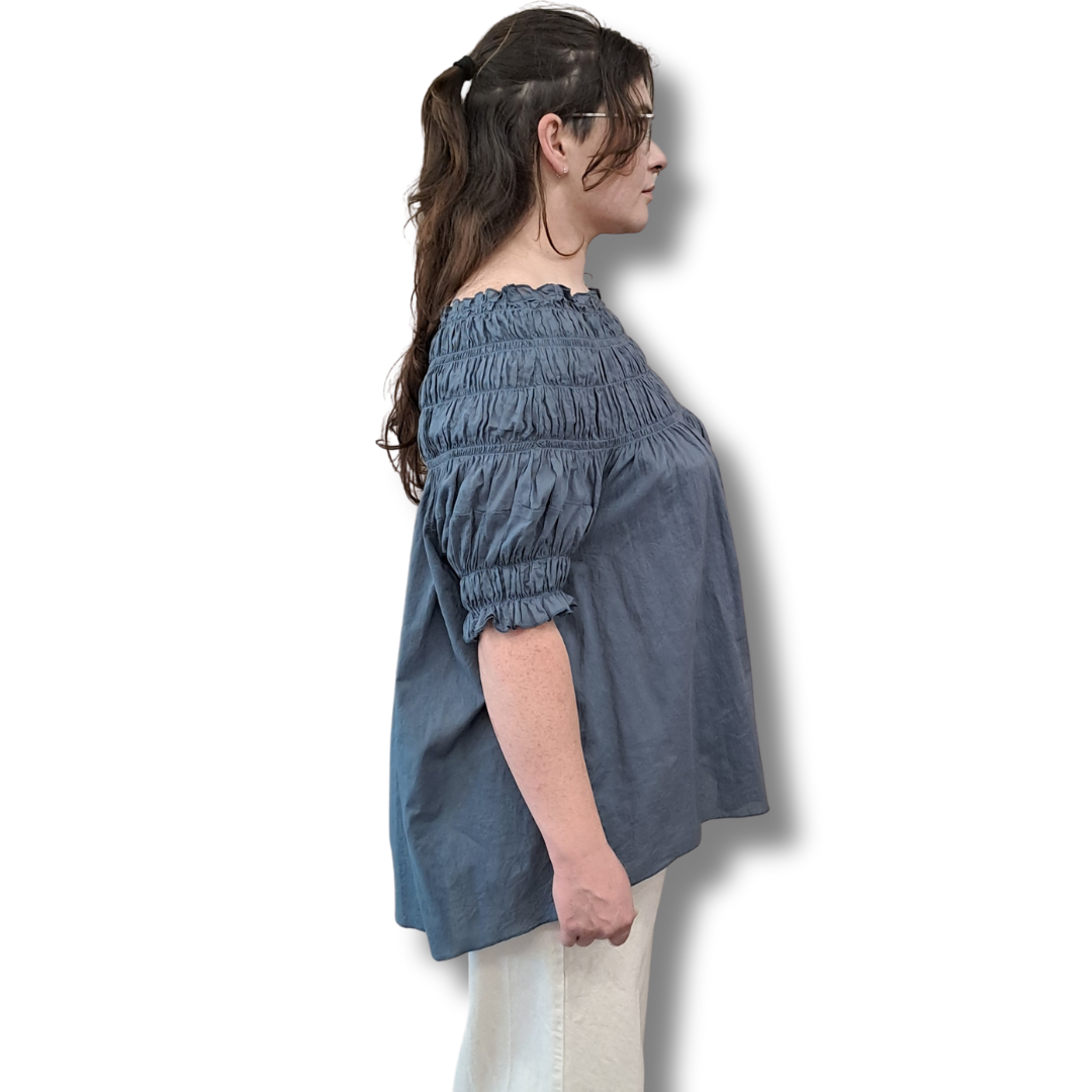 Karen Walker - Gaia Smocked Blouse - Side View