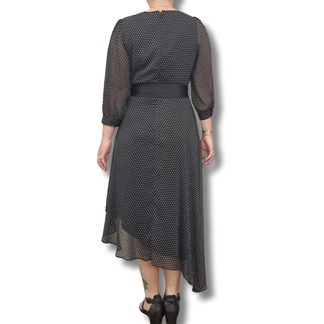 Karl Lagerfeld Paris - Asymmetrical Polka Dot Dress - Back View