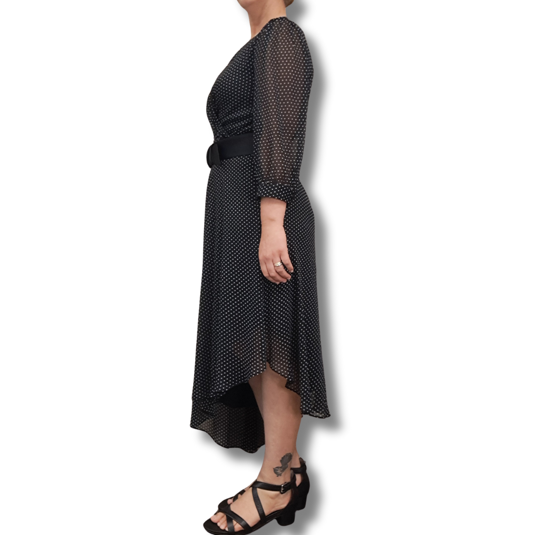 Karl Lagerfeld Paris - Asymmetrical Polka Dot Dress - Side View 2
