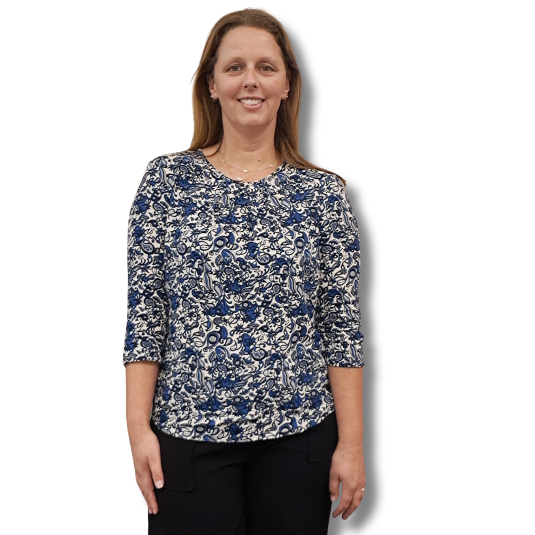 Kate Sylvester - Paisley Blue Top - Size M - Front