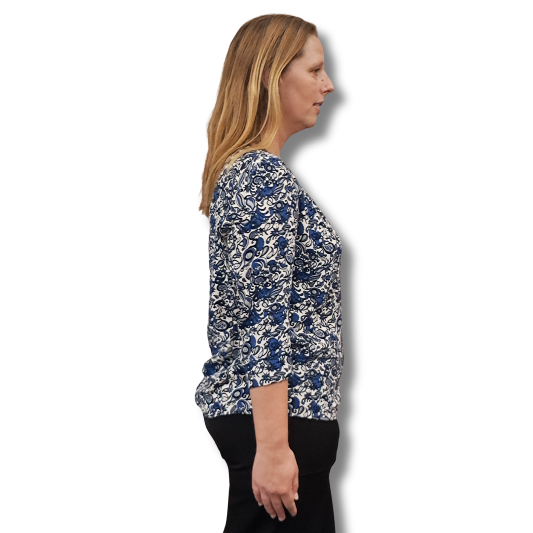 Kate Sylvester - Paisley Blue Top - Size M - Side