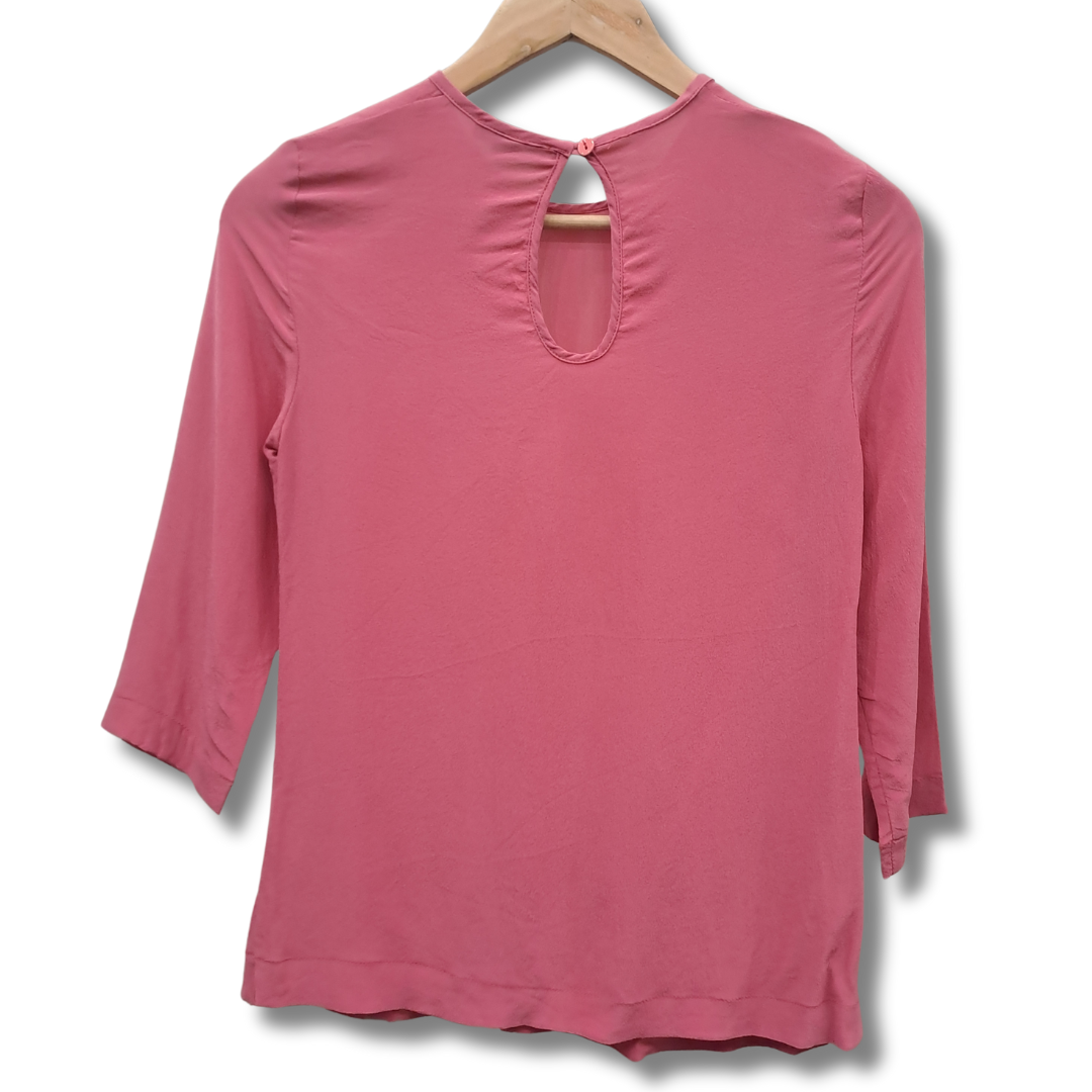 Kate Sylvester - Pink Silk Top - Back View