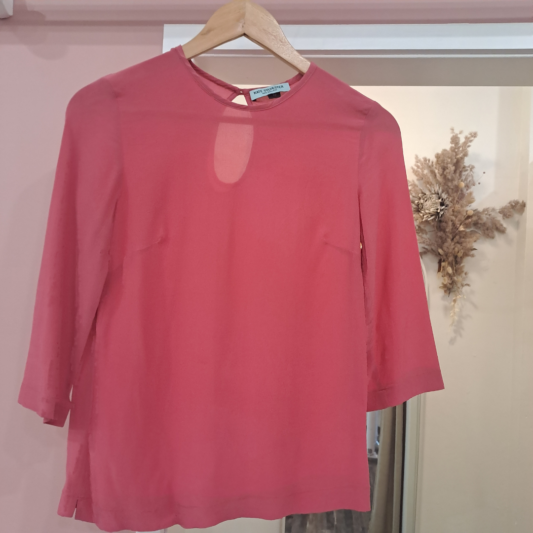 Kate Sylvester - Pink Silk Top - Size XS
