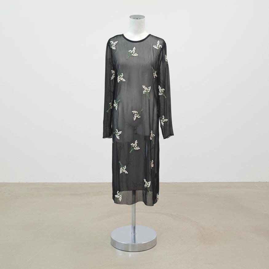 Kate Sylvester - Sheer Embroidered Dress - Size S