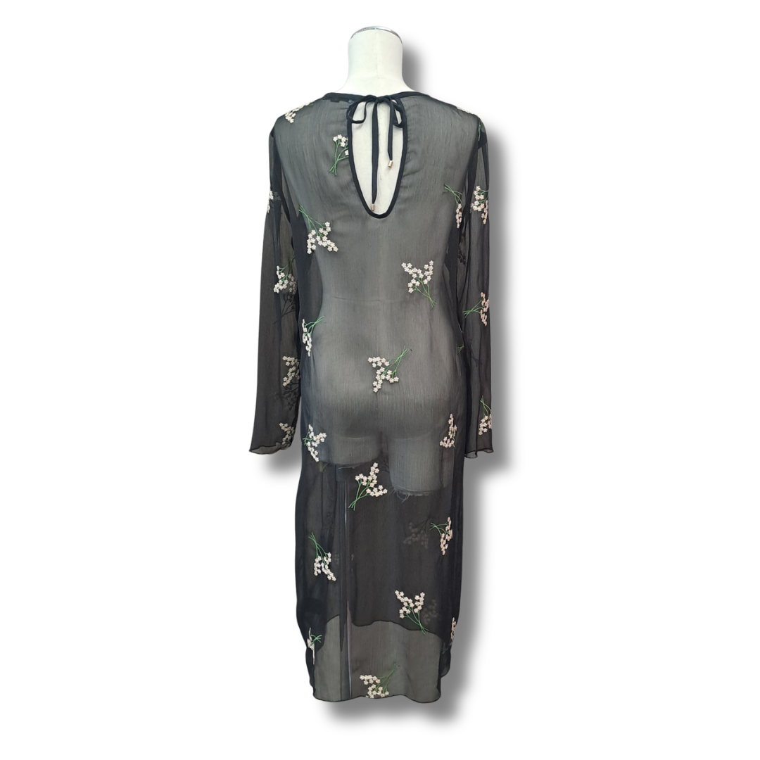 Kate Sylvester - Sheer Embroidered Dress - Size S - Back